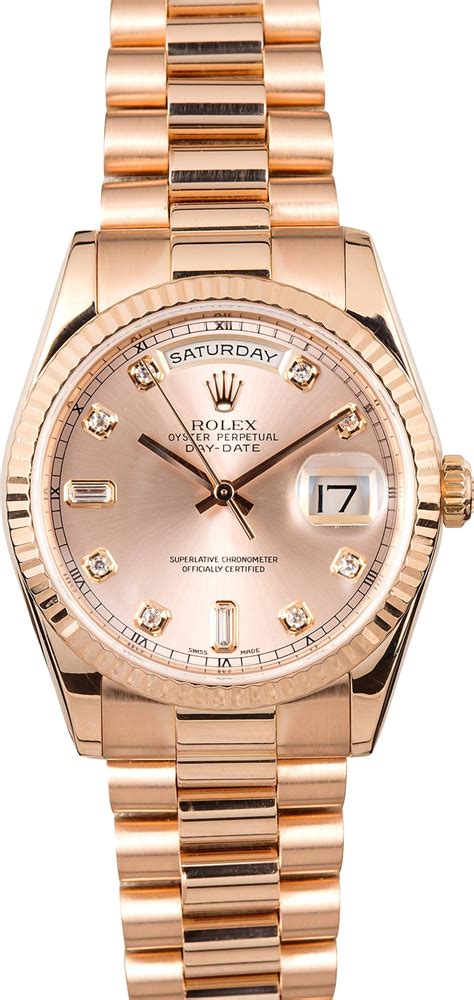 pre owned rose gold rolex day date|rolex rose gold presidential 41mm.